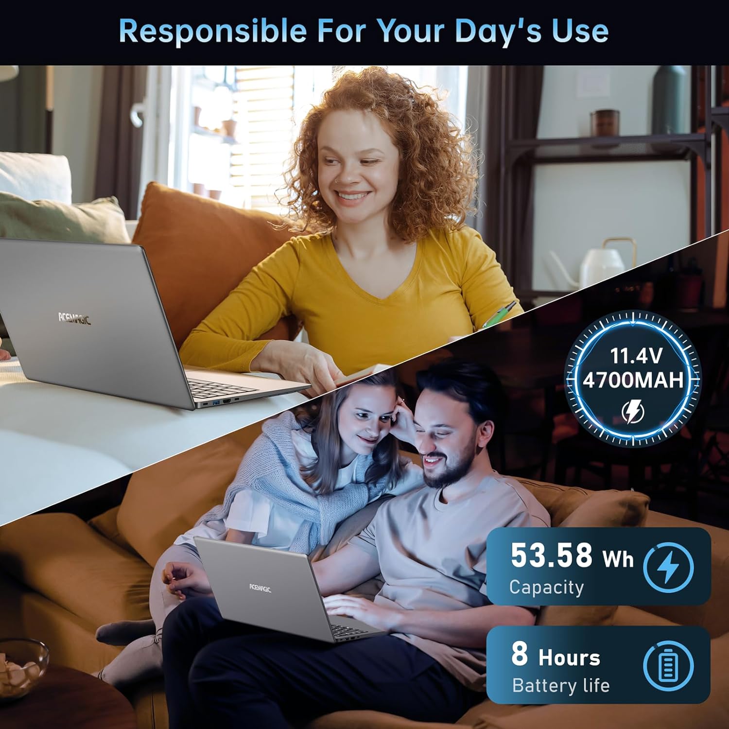 Akemagischer Laptop mit Metallkoffer und Backbeleuchtung Gaming -Laptop Amd Ryzen 7 5825U (8c/16T, bis zu 4,5 GHz) für Gamer Notebook, 16,1 Zoll FHD, 16 GB DDR4.512GB M.2 SSD, WiFI 6, BT5. 2, HDMI (grau) – Bild 7