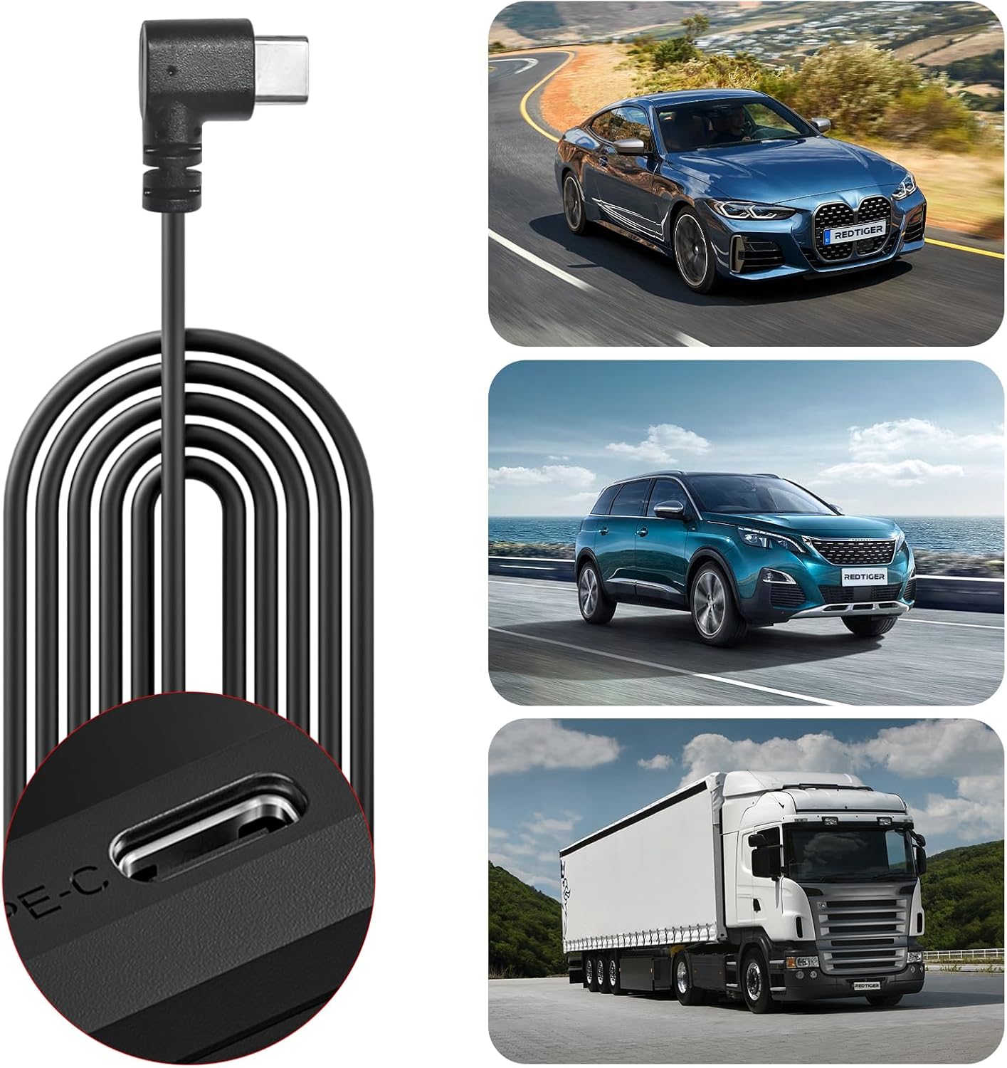 Redteliger F7N Dash Cam Hardwire Kit, Dashboard-Kamera-Ladekabel-Kabel-Kabel 12V-24 V bis 5 V mit Sicherungskit, Niedrigspannungsschutz für Dash Cam Double-4-Sicherungen – Bild 4