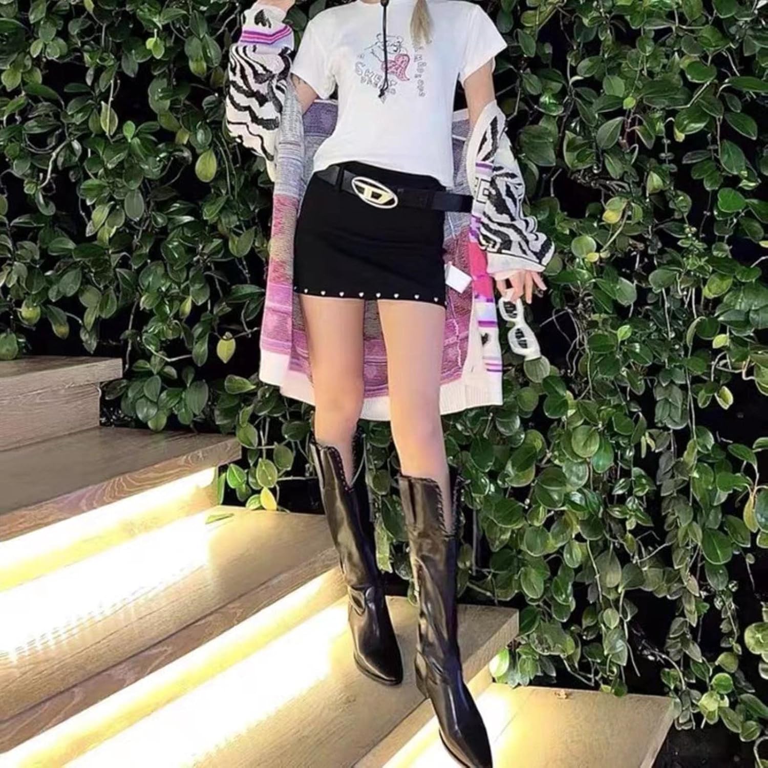 Cookoe Ovale Metall-Buchstabenschnalle, für Damen und Herren, Pu, Dekorativer Gürtel, Luxuriöses-Design, Persönlicheil, Vielseeitiger Gürtele – Bild 3