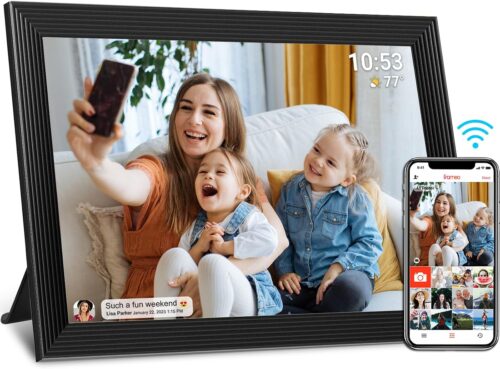 Digitaler Bilderrahmen WLAN 10,1 Zoll Digitaler Bilderrahmen, eingebauter 32 GB Speicher, 1280 x 800 IPS-LCD-Touchscreen, automatisch drehen, Teilen Sie Momente sofort über Frameo-App von überall aus
