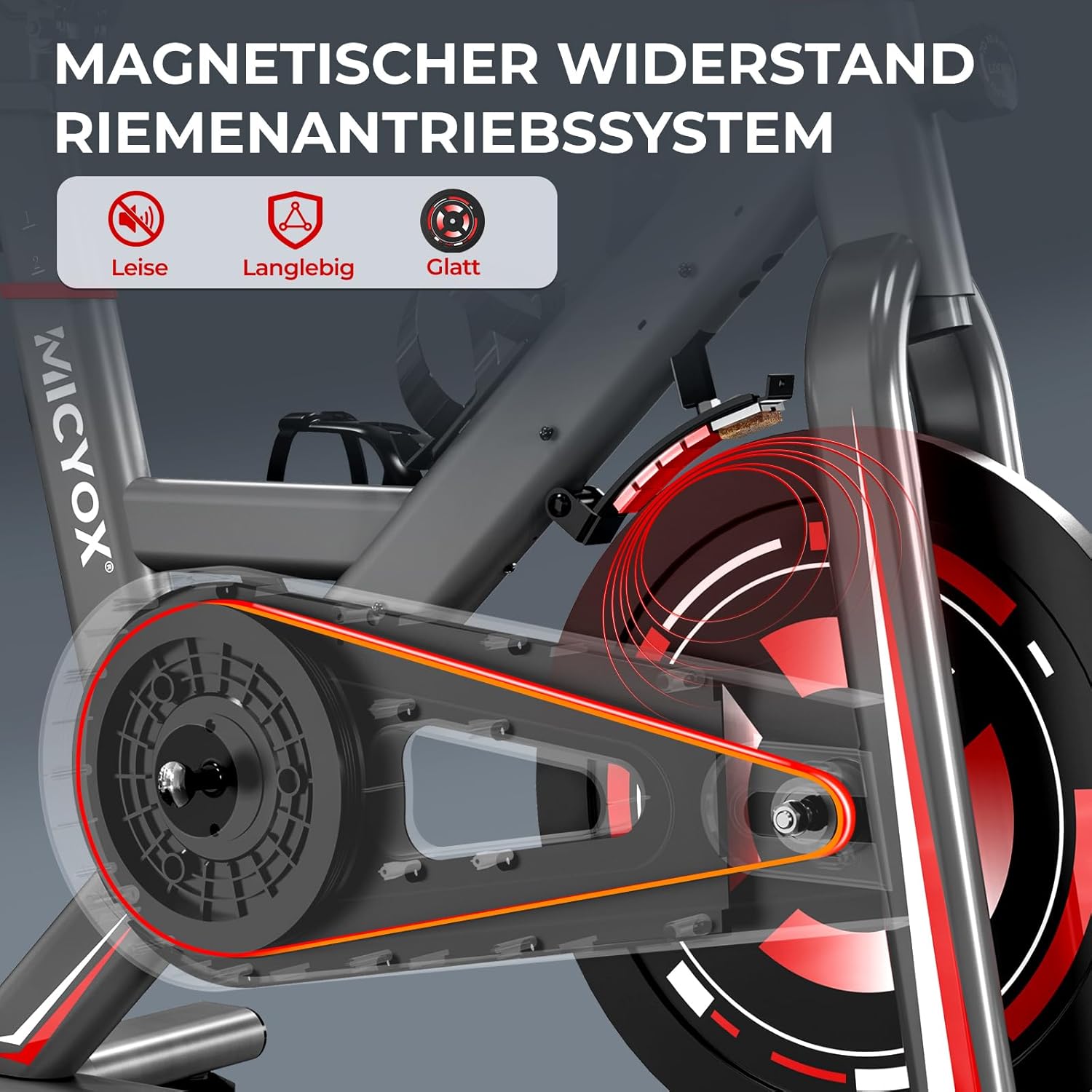 Micyox-Ergometer-Übungsbike Th-X3-Fitnessräder mit Magnetwiderstand, Innenkardio-Training, LCD-Monitor mit iPad-Inhaber, Heimtrainer, 150 kg Ladungskapazität – Bild 2