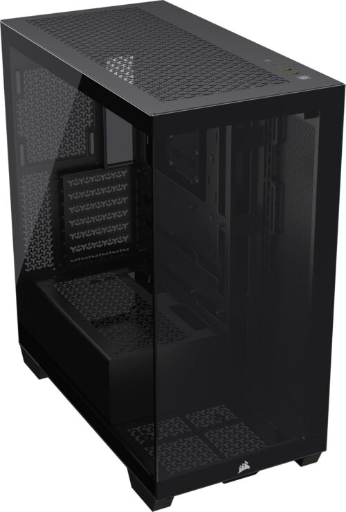 Corsair 3500X Mid -Turm ATX PC -Hülle – Temperiertes Panoramablas – Umkehranschluss Motherboard kompatibel – keine Lüfter enthalten – Schwarz