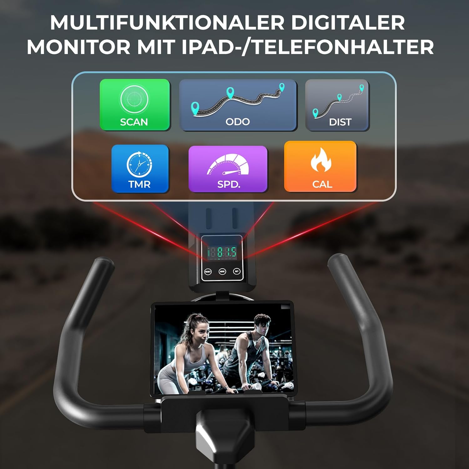 Micyox-Ergometer-Übungsbike Th-X3-Fitnessräder mit Magnetwiderstand, Innenkardio-Training, LCD-Monitor mit iPad-Inhaber, Heimtrainer, 150 kg Ladungskapazität – Bild 4