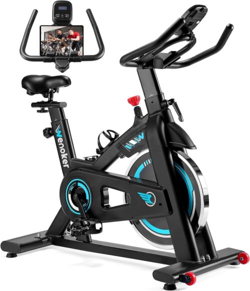 Wenoker -Trainingrad, Innenradfahrrad mit LCD -Monitor, Trainingrad mit Padhalter, Ladungskapazität 140 kg, Fitnessbike zu Hause, stationäre stationäre Fahrräder für Zuhause