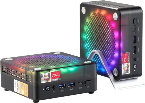 Awow Gaming Mini PC AMD Ryzen 7 7840Hs (8c/16T, bis zu 5,1 GHz), 32 GB DDR5 5600 MHz RAM, 1TB M.2 NVM ESSD, 4K Triple Display, BT5.2, WiFi6, 2,5 g und 1000 Mbps Lan, Mini -Gaming PCing PCing