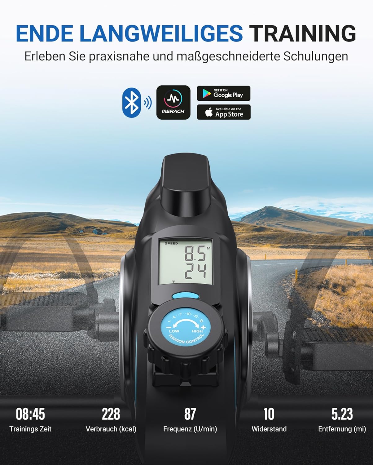 Merach Pedal Trainer, Leg Trainer für zu Hause, Mini-Übungsrad für Senioren mit 2 Widerstandsbändern und Nicht-Schlupfmatte, Heimtrainer, Fitness-Gerät für Zuhause, Büro, Raumsparung – Bild 6