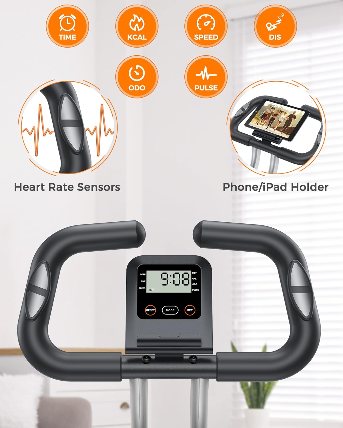 Yosuda 3-in-1-Falten-Training-Fahrrad, faltbares Übungsrad, 150 kg Ladungskapazität, platzsparendes Trainingrad mit integriertem Widerstandsband, 8 Magnetwiderstandsniveaus – Bild 7